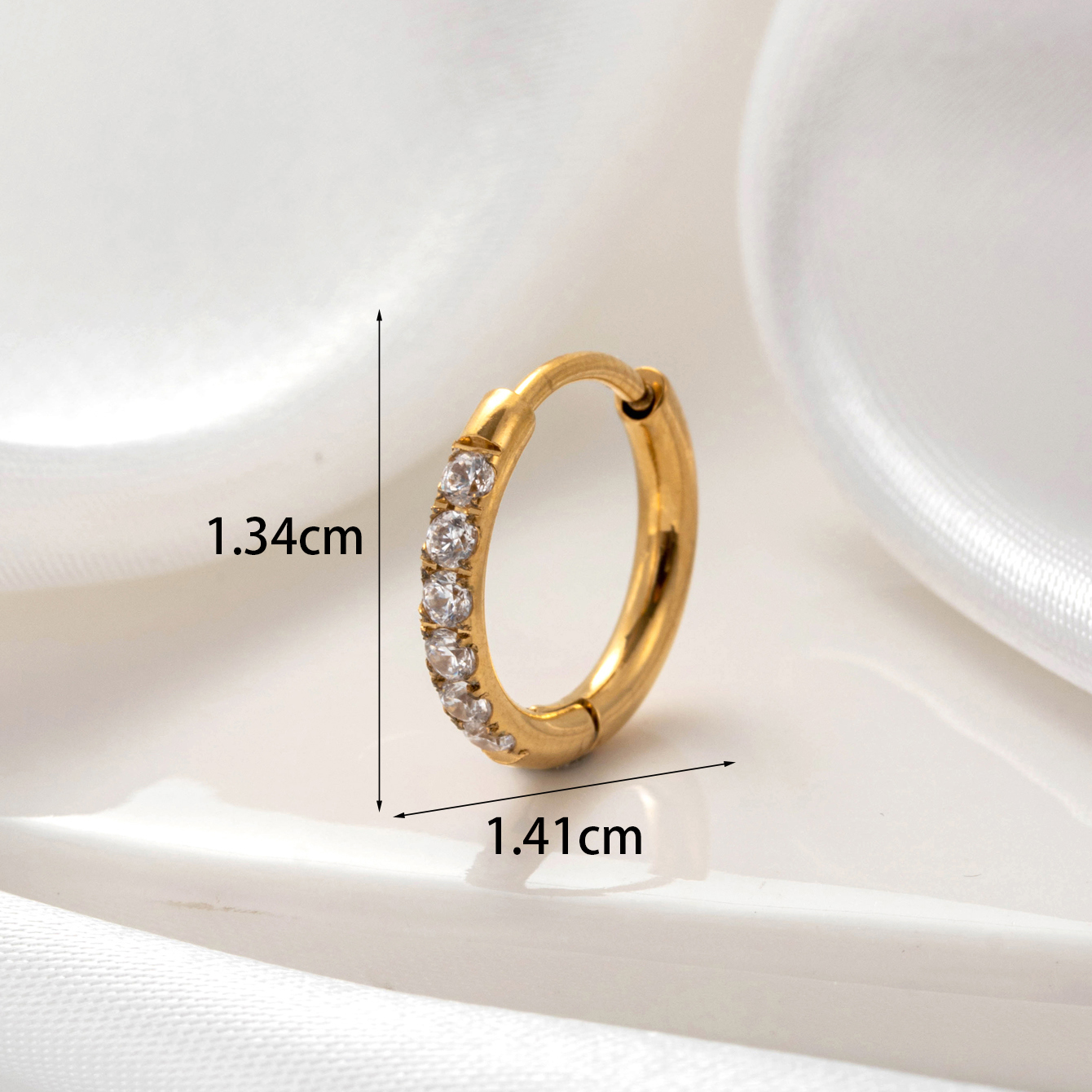 1 Piece Simple Series Simple Geometric Copper 18K Gold color Plated Material Zircon Women's Hoop Earrings h5 